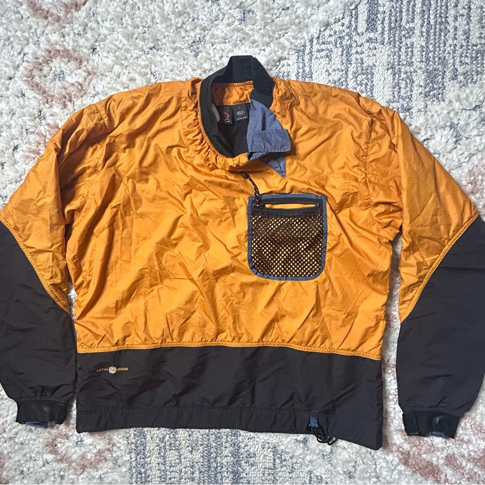 Patagonia Lotus Design Jacket Kayak Paddling Pullover Yellow Made USA